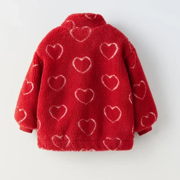 NWT Zara shearling heart jacket 12-18M